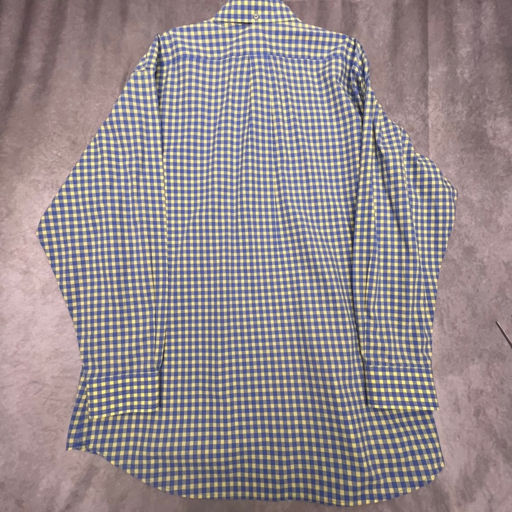 Donald Ross Button Down Men XXL Blue Yellow Gingham Check Long Sleeve Excellent - Picture 9 of 13